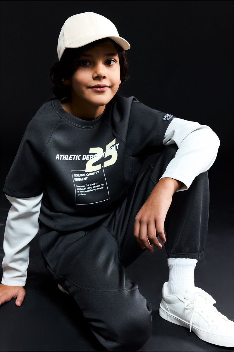 ديفاكتو سويت شيرت سكوبا أوفر سايز مطبوع أولادي - Image 1